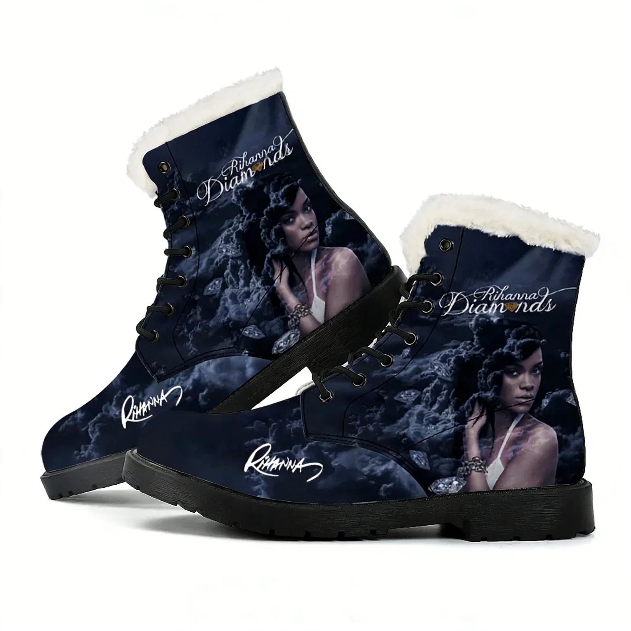 Outdoor Lighting High Quality - Rihanna Hip-hop Rapper Plush Boots Mens