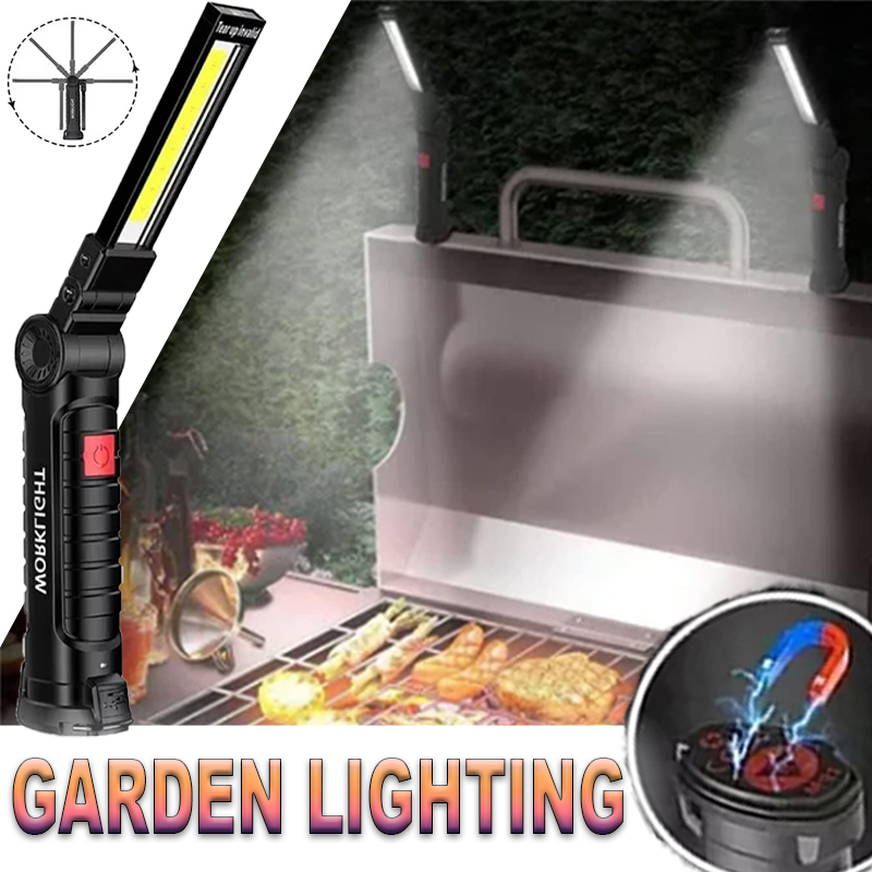 Outdoor Lighting Bulbs - Portable LED Flashlight with Magnetic Hook