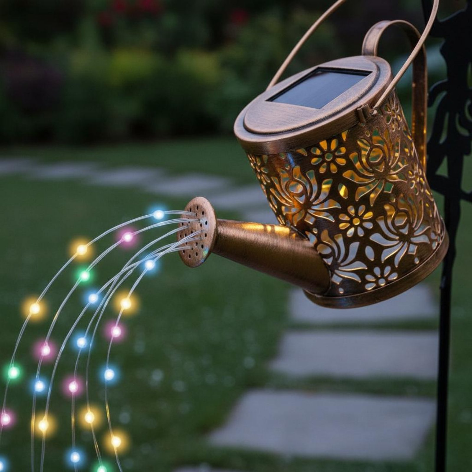 Outdoor Lighting Patio - Solar Fairy Watering Can Light Decorative