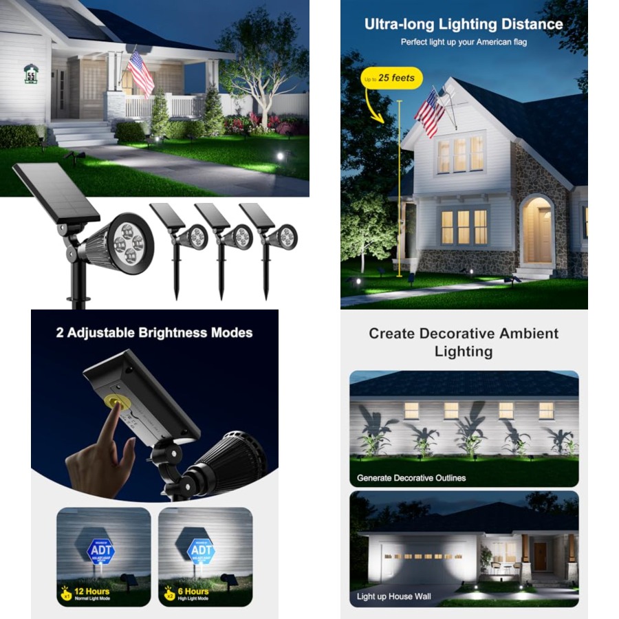 Outdoor Lighting Tree - Solar Spotlights Outdoor Waterproof for Tree,