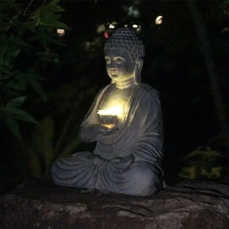 Solar Powered LED Light Resin  - Outdoor Zen Lighting ulasan dan harga