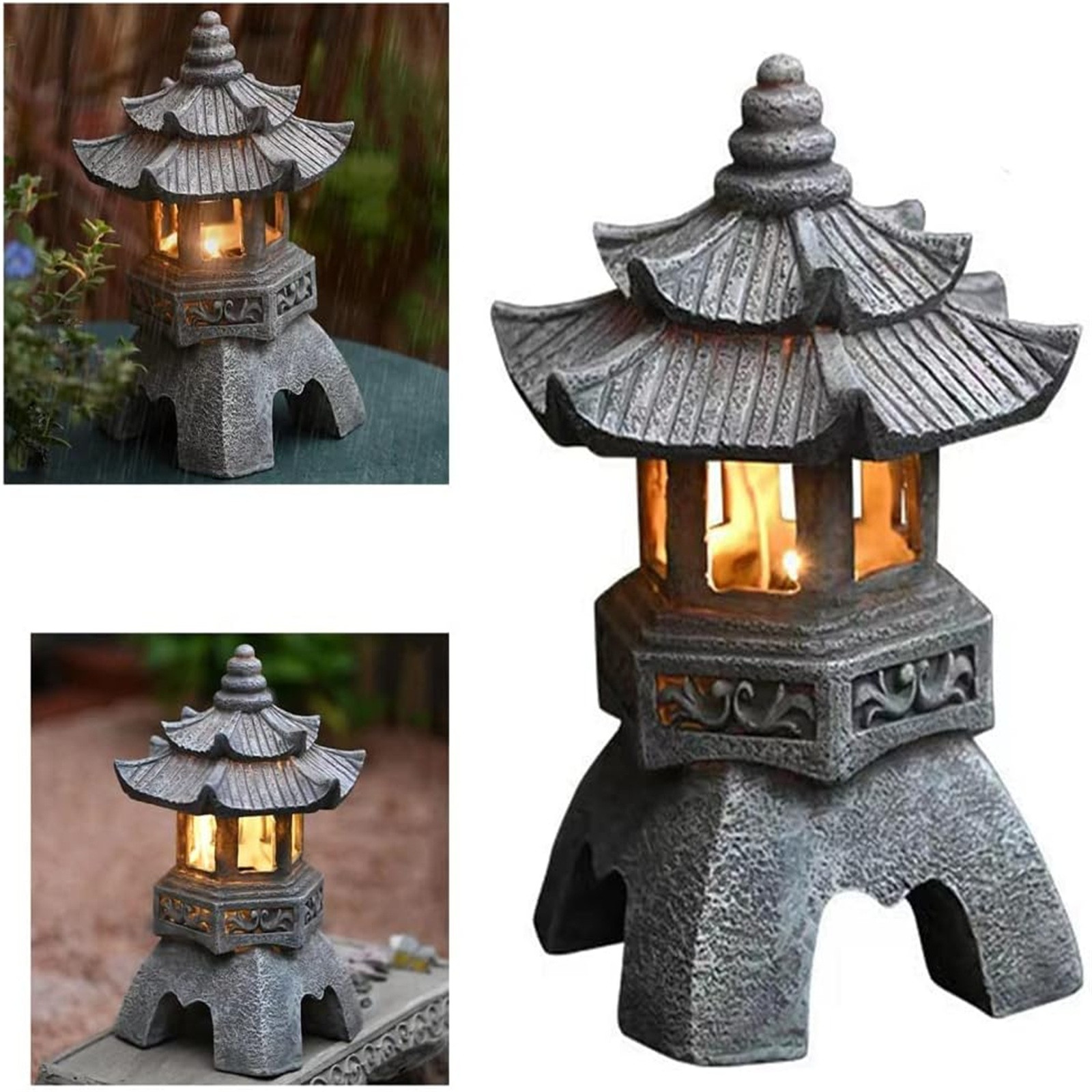 Pagoda Statues Outdoor Solar P - Outdoor Zen Lighting ulasan dan harga