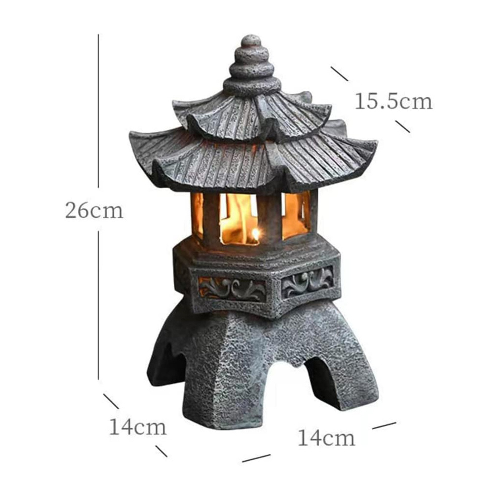 Pagoda Statues Outdoor Solar P - Outdoor Zen Lighting ulasan dan harga