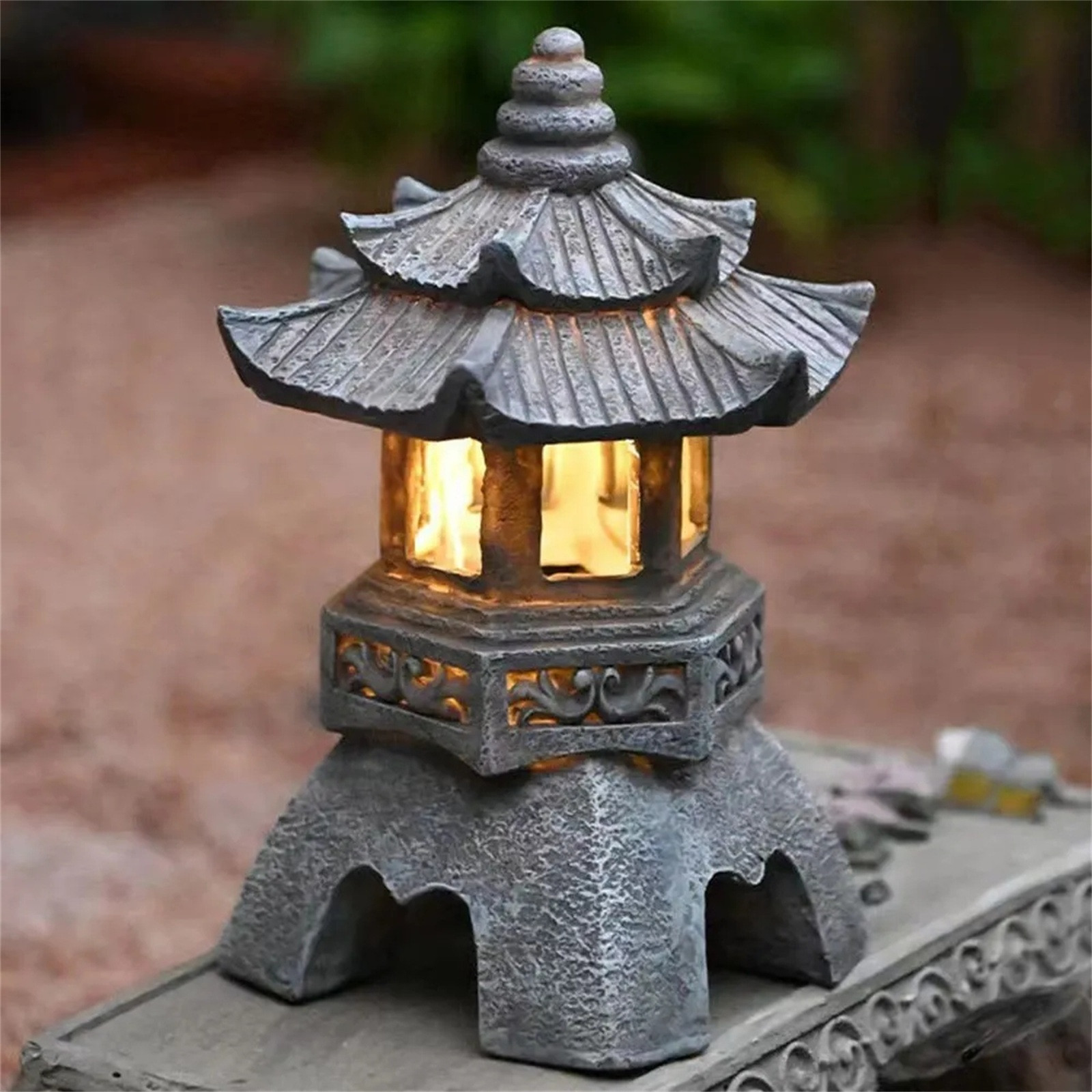 Pagoda Statues Outdoor Solar P - Outdoor Zen Lighting ulasan dan harga