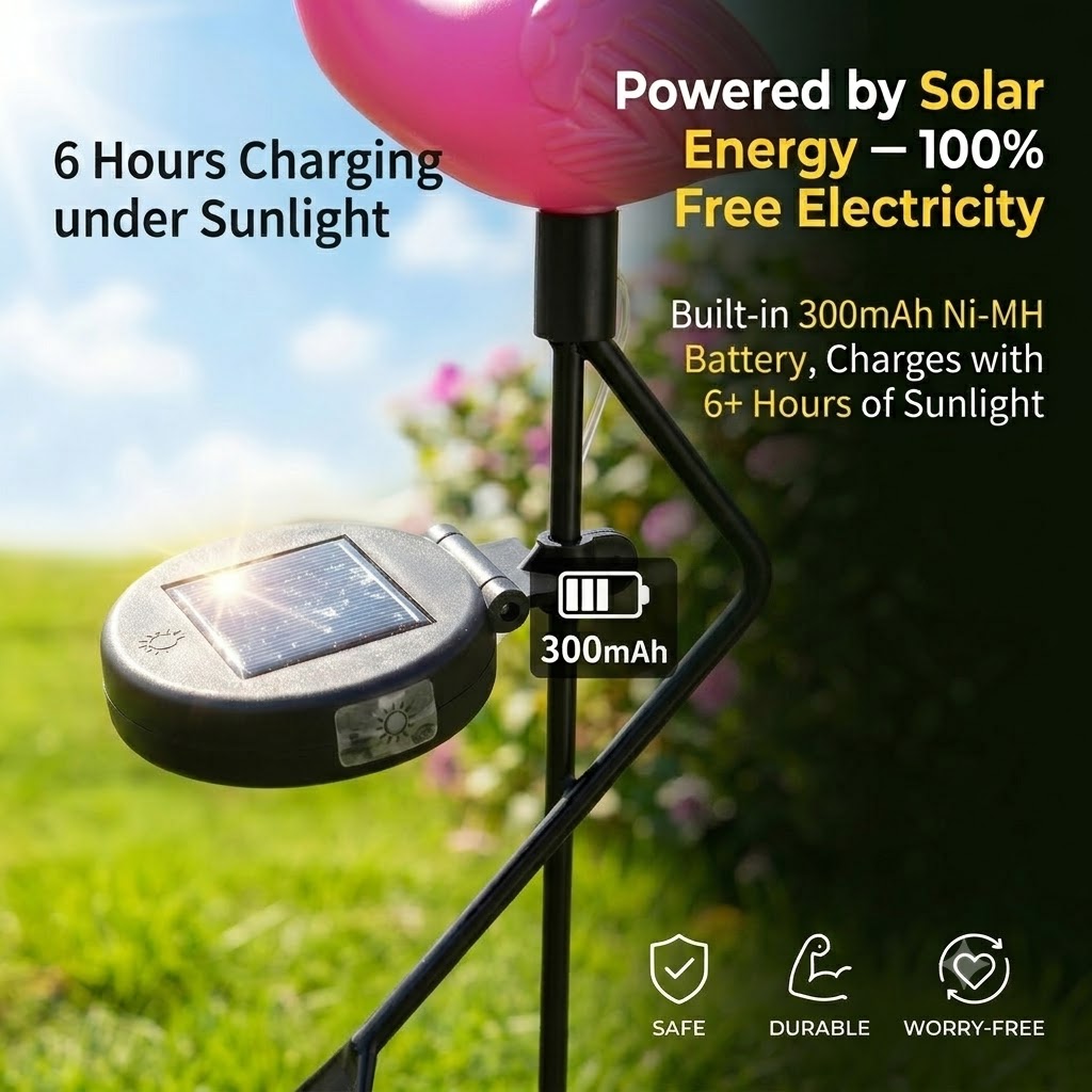 Solar Powered Flamingo Garden  - Landscape Spike Light ulasan dan harga