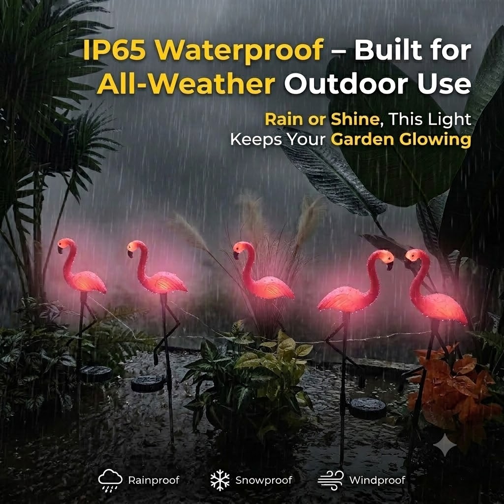 Solar Powered Flamingo Garden  - Landscape Spike Light ulasan dan harga