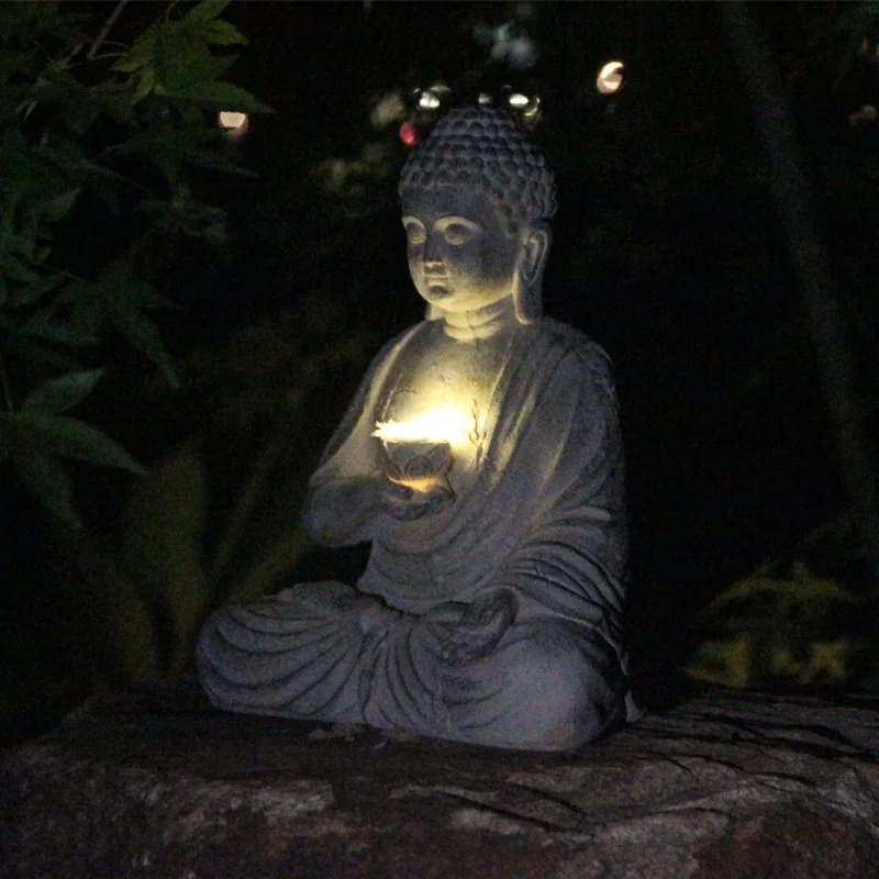 Resin Buddha Statue Sculpture  - Outdoor Zen Lighting ulasan dan harga