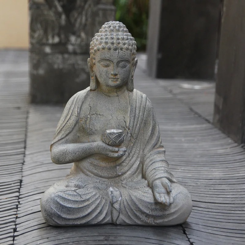 Resin Buddha Statue Sculpture  - Outdoor Zen Lighting ulasan dan harga