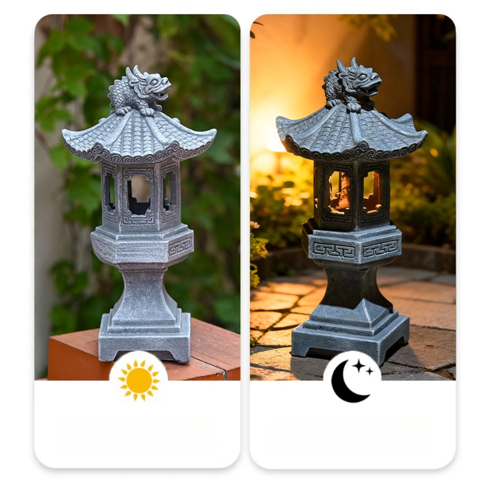 Zen Solar Pagoda Lantern with  - Outdoor Zen Lighting ulasan dan harga
