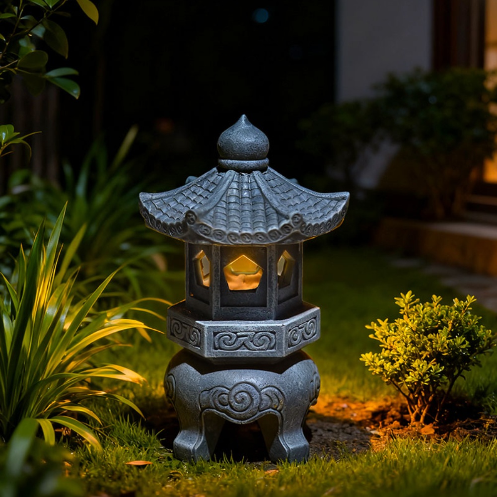 Zen Solar Pagoda Lantern with  - Outdoor Zen Lighting ulasan dan harga