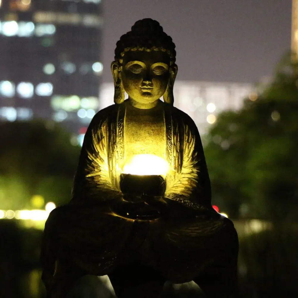 Outdoor Solar Buddha Statue Li - Outdoor Zen Lighting ulasan dan harga