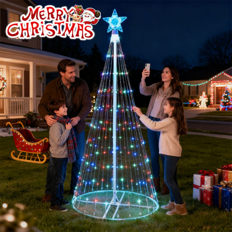 Solar-Powered LED Waterfall St - Outdoor Lighting Tree ulasan dan harga