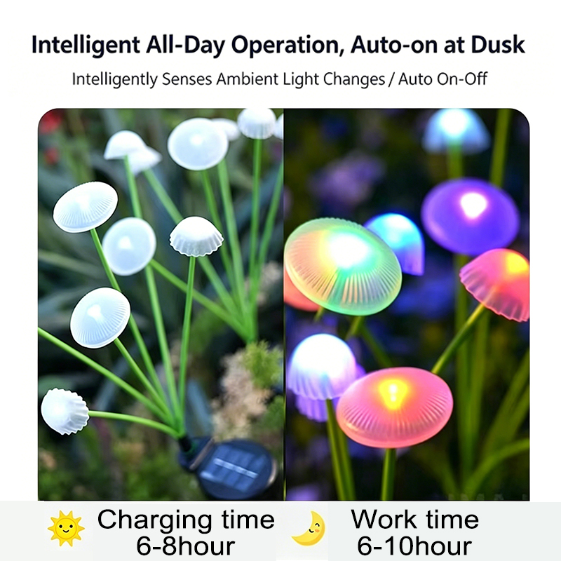 Solar Jellyfish Mushroom Light - Landscape Spike Light ulasan dan harga