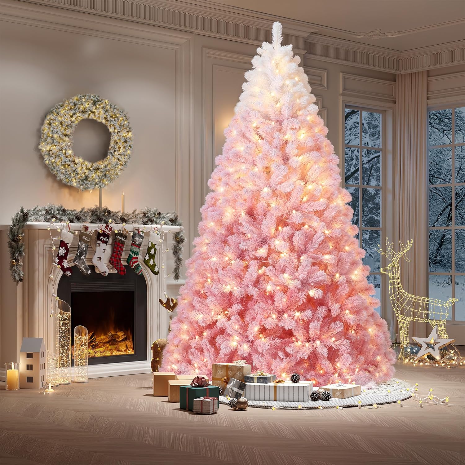 9Ft Pre-Lit Artificial Christm - Outdoor Lighting Tree ulasan dan harga