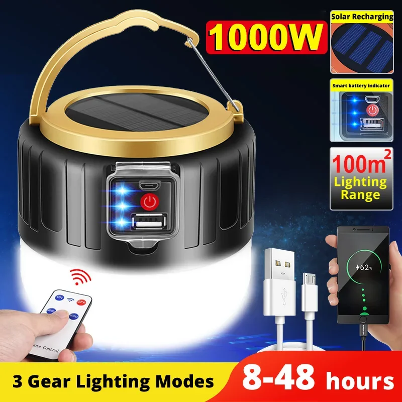 LED Solar Camping Light Power  - Outdoor Lighting Remote Control ulasan dan harga