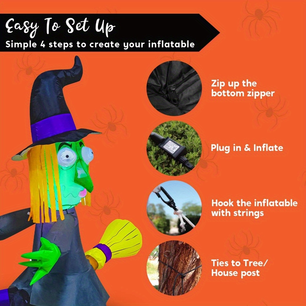 4FT Halloween Inflatable Witch - Outdoor Lighting Tree ulasan dan harga
