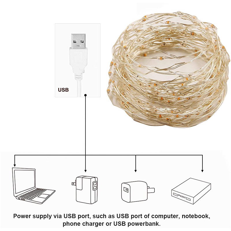 Led Fairy Lights Copper Wire S - Outdoor Lighting No Wiring ulasan dan harga