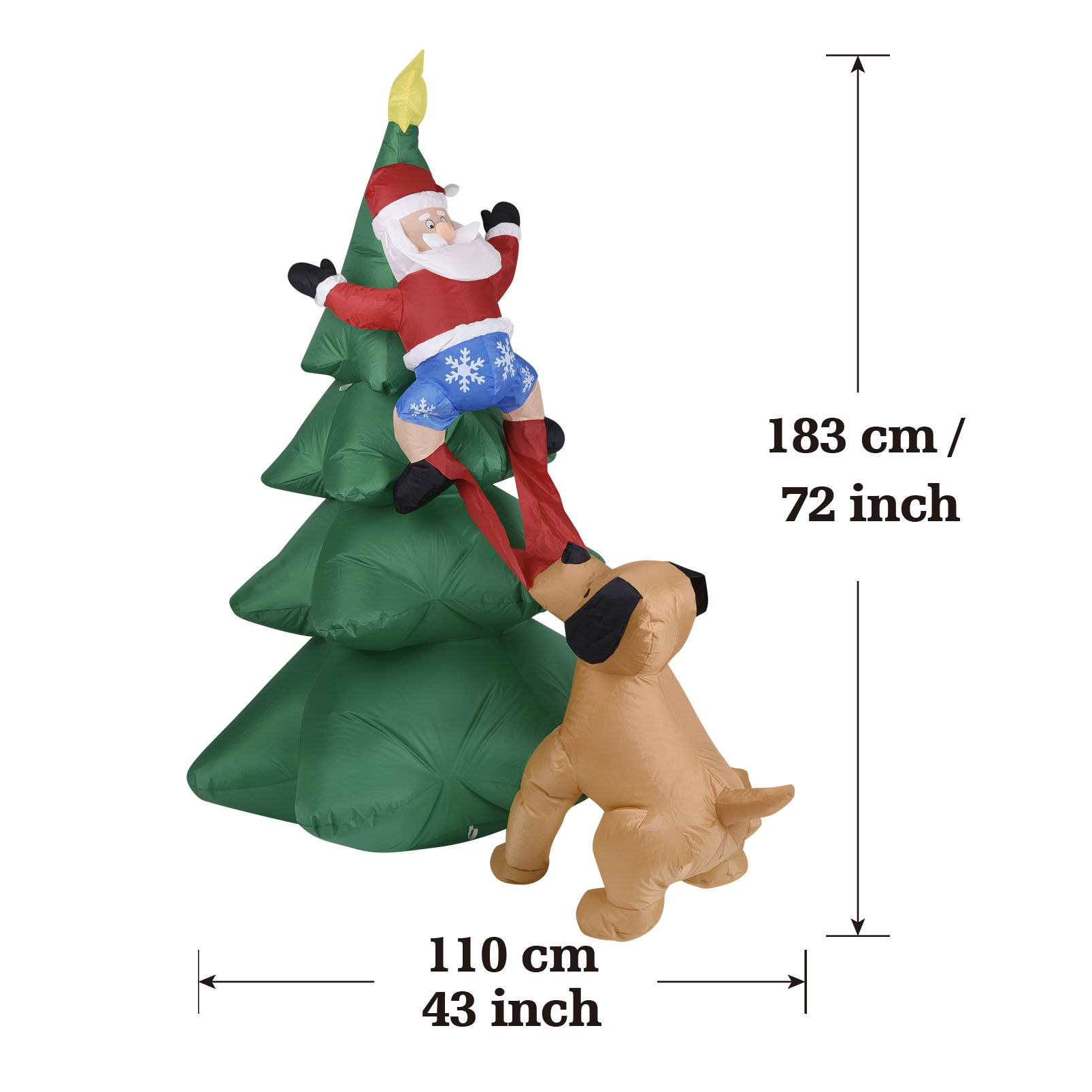 Christmas Inflatable Dog  w/Sa - Outdoor Lighting Tree ulasan dan harga