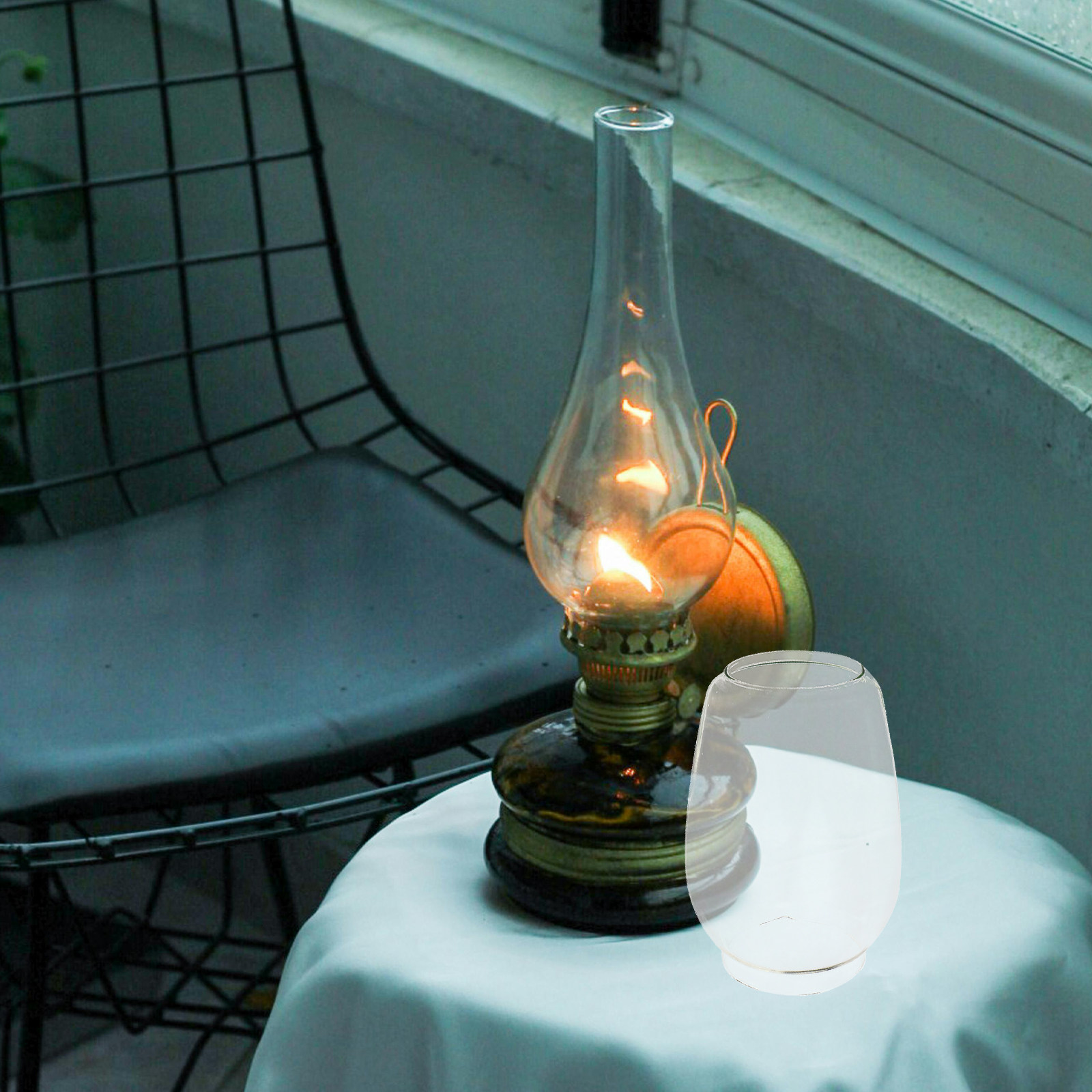 2Pcs Style Oil Lamp Shade Glas - Outdoor Lighting Glass Replacement ulasan dan harga