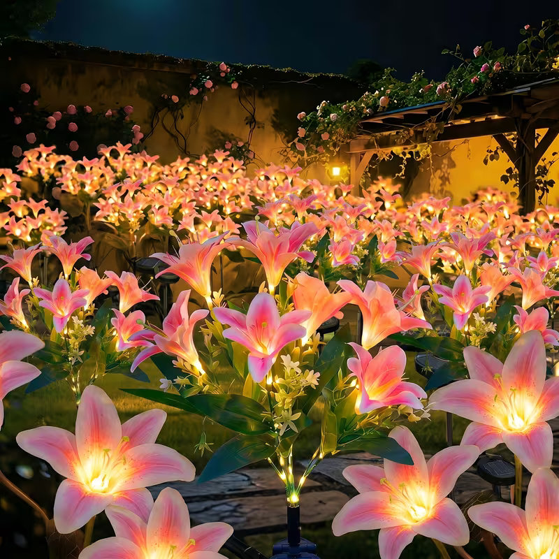 Solar Lily Flower Lawn Lights  - Landscape Spike Light ulasan dan harga