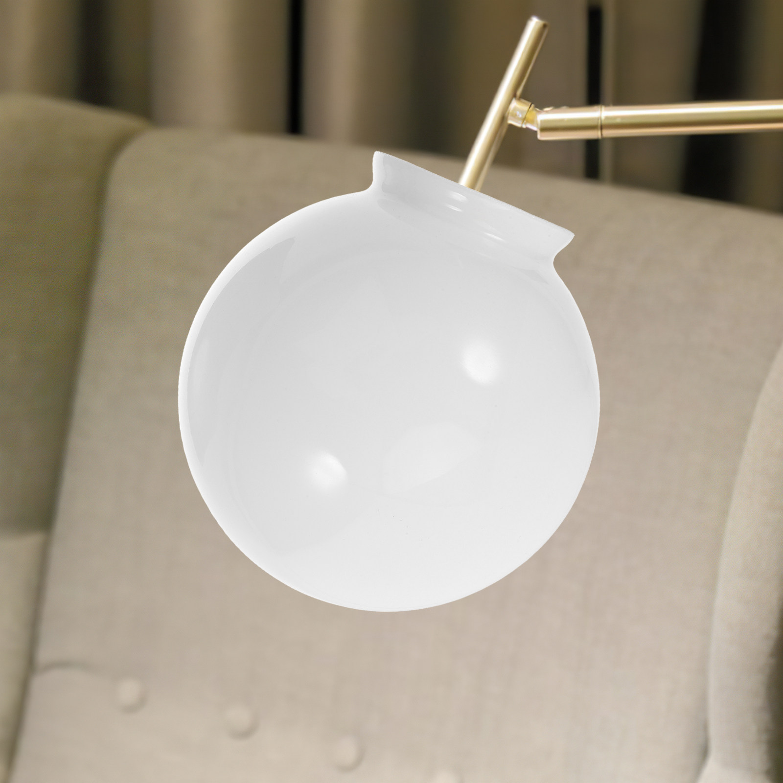 Round Opal White Glass Lamp Sh - Outdoor Lighting Glass Replacement ulasan dan harga