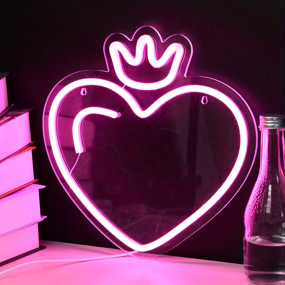LED Heart Crown Neon Sign, Pin - Outdoor Lighting Options ulasan dan harga