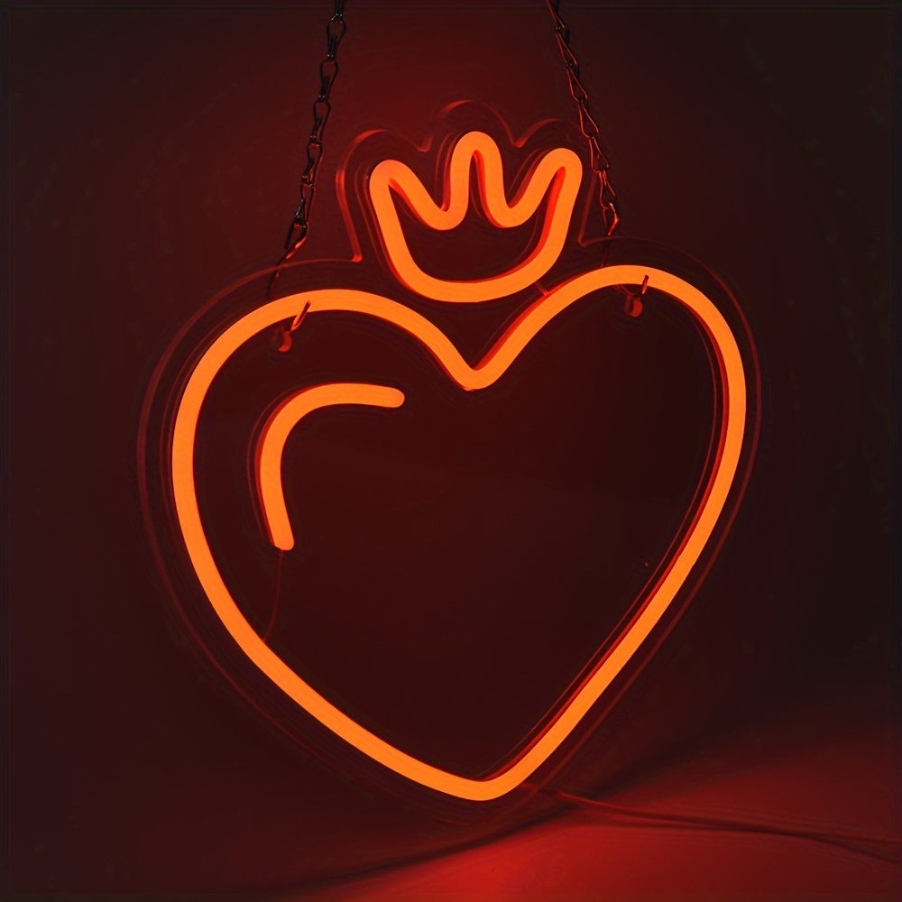 LED Heart Crown Neon Sign, Pin - Outdoor Lighting Options ulasan dan harga