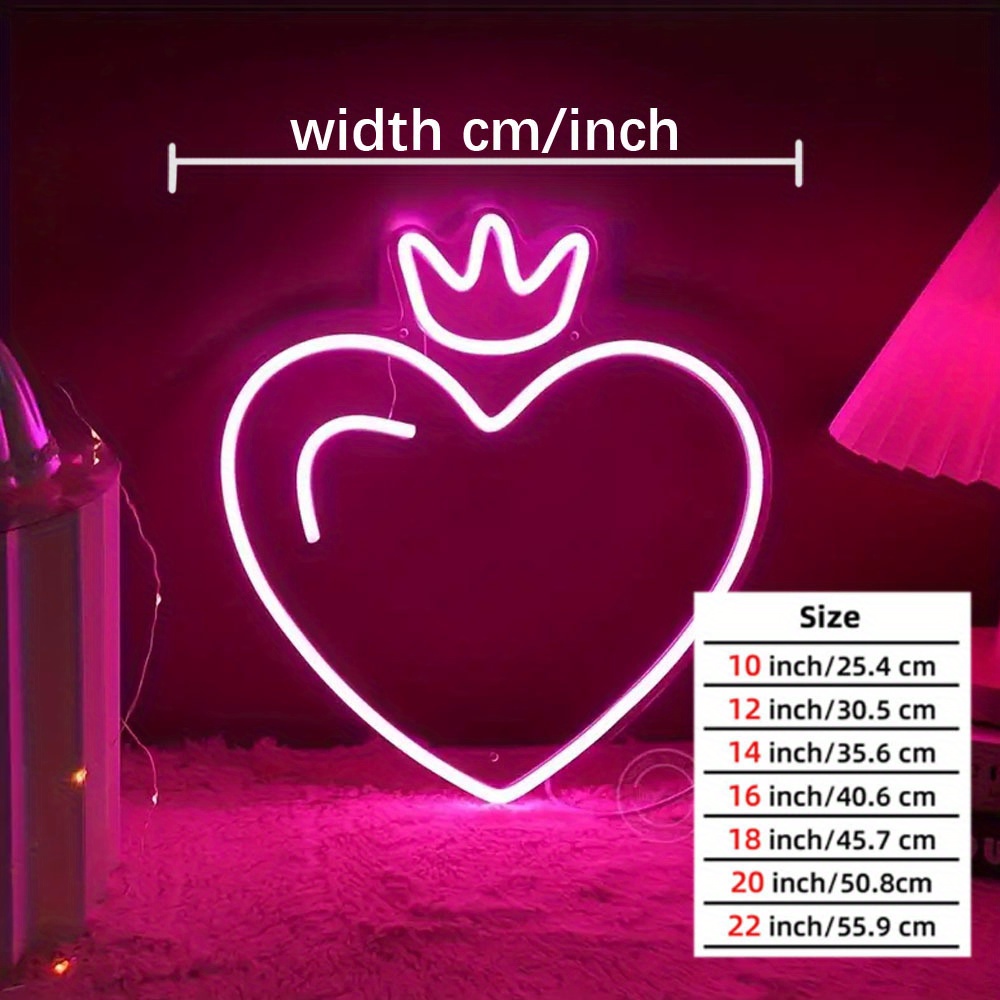 LED Heart Crown Neon Sign, Pin - Outdoor Lighting Options ulasan dan harga