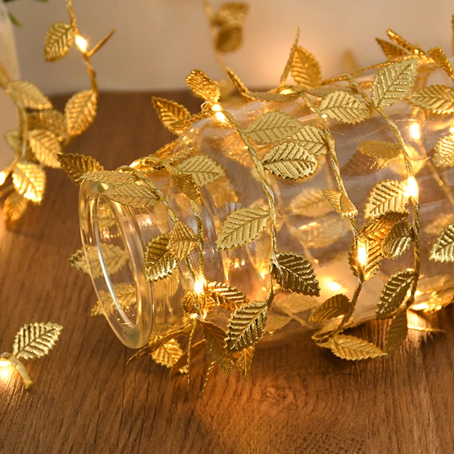 Golden Leaf Rattan Copper Wire - Outdoor Lighting No Wiring ulasan dan harga