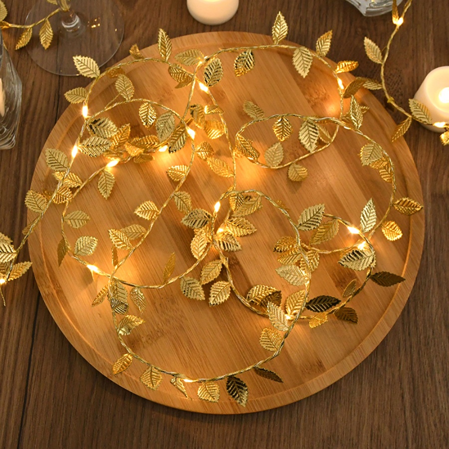Golden Leaf Rattan Copper Wire - Outdoor Lighting No Wiring ulasan dan harga