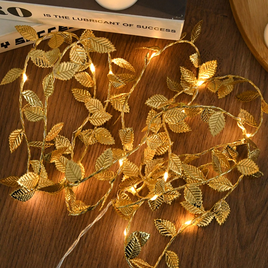 Golden Leaf Rattan Copper Wire - Outdoor Lighting No Wiring ulasan dan harga