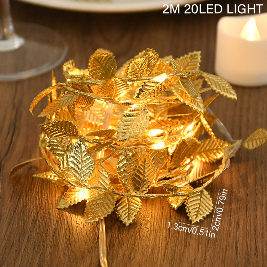 Golden Leaf Rattan Copper Wire - Outdoor Lighting No Wiring ulasan dan harga