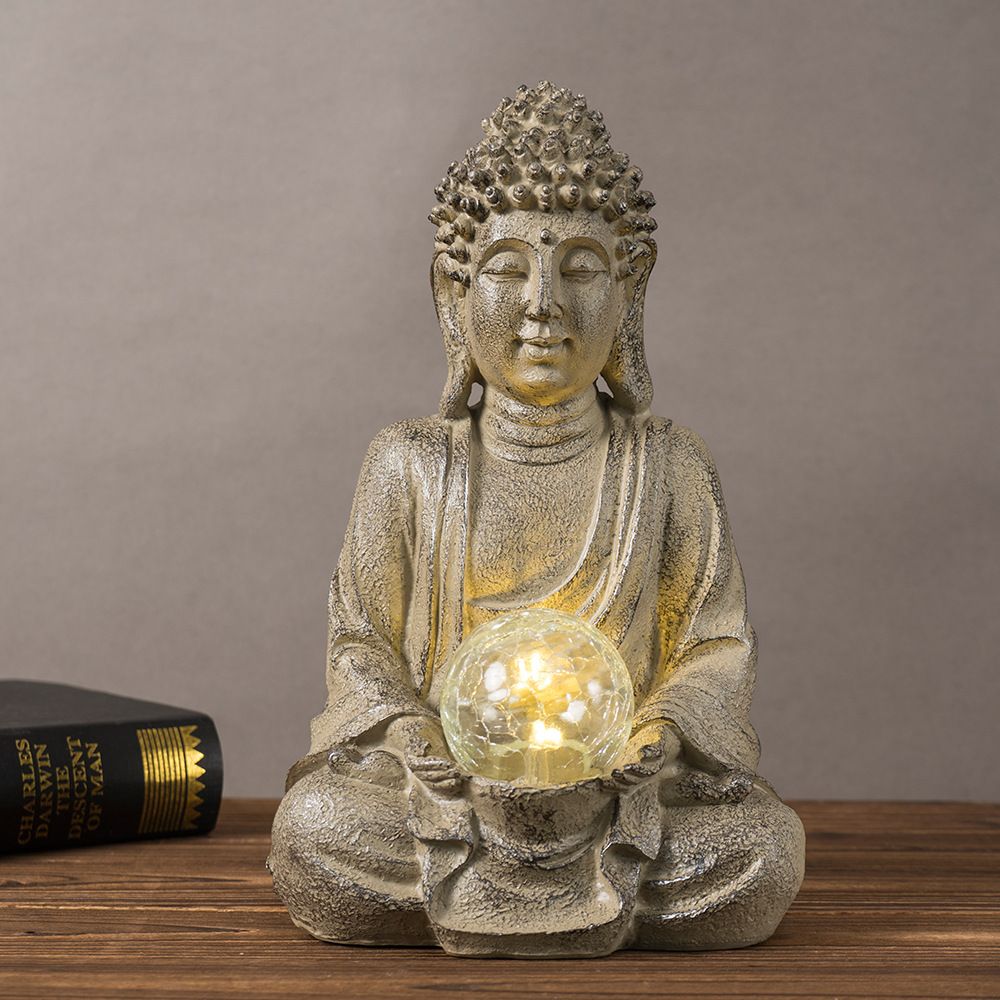 Vilead 27.5cm Resin Buddha Sta - Outdoor Zen Lighting ulasan dan harga