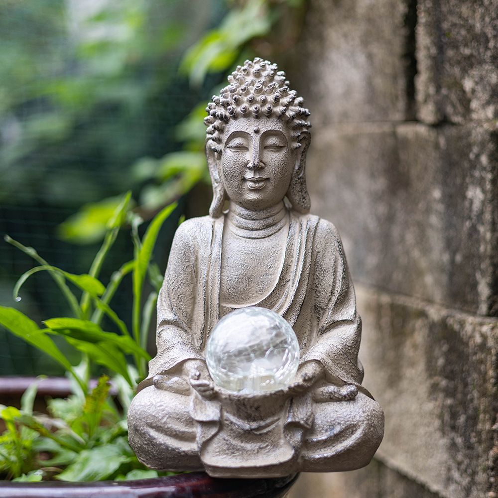 Vilead 27.5cm Resin Buddha Sta - Outdoor Zen Lighting ulasan dan harga