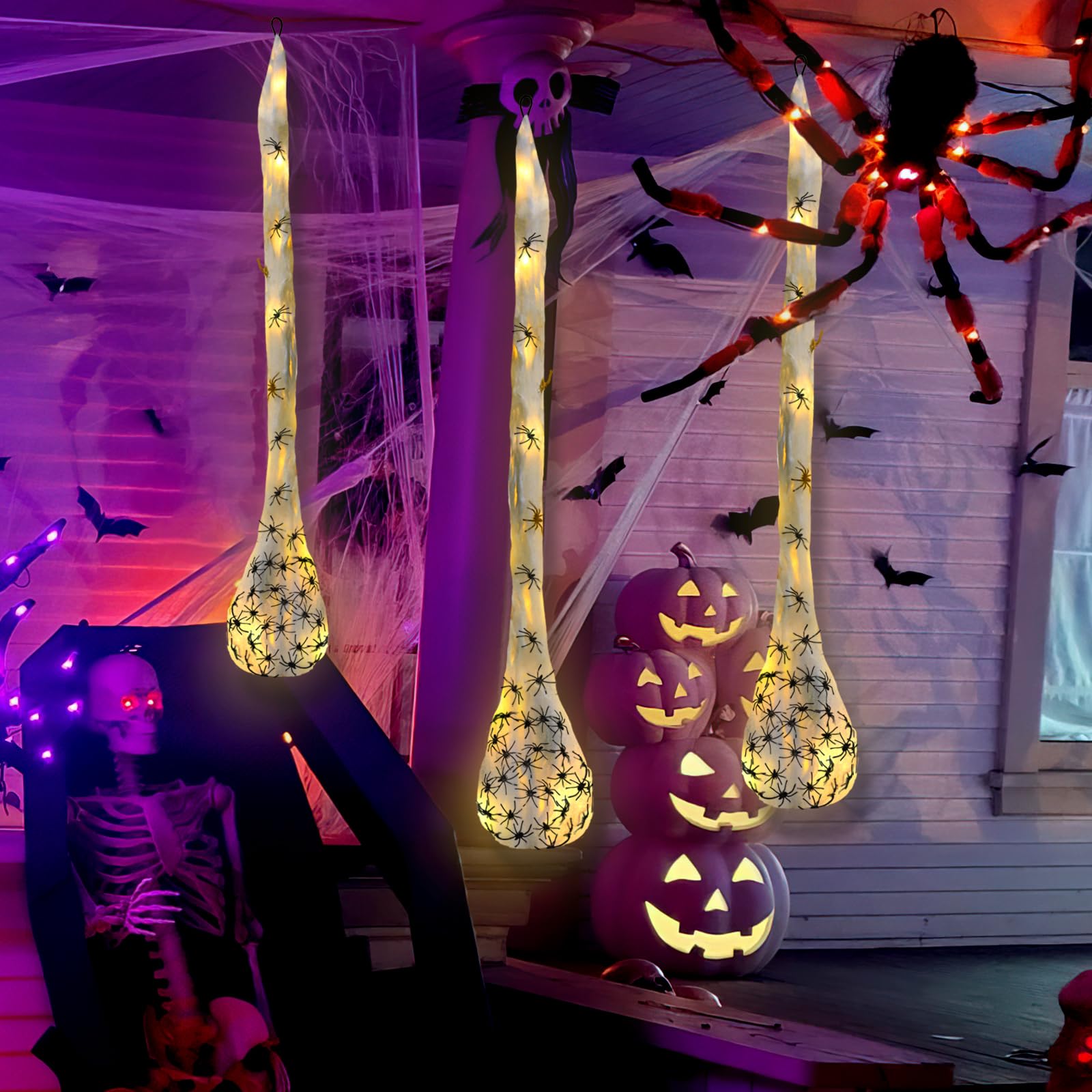 1-3Pcs Halloween Light Spider  - Outdoor Lighting Tree ulasan dan harga