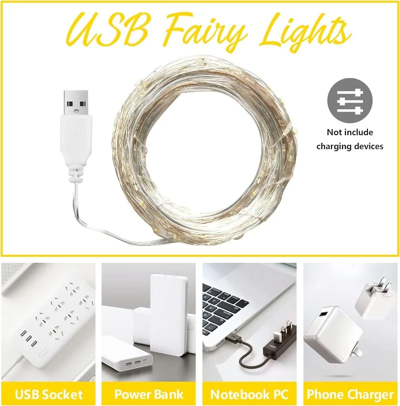 USB LED String Lights Copper S - Outdoor Lighting No Wiring ulasan dan harga