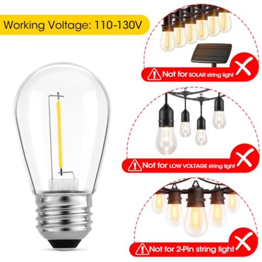 36 Pack S14 LED Bulbs for Outd - Outdoor Lighting Bulbs ulasan dan harga