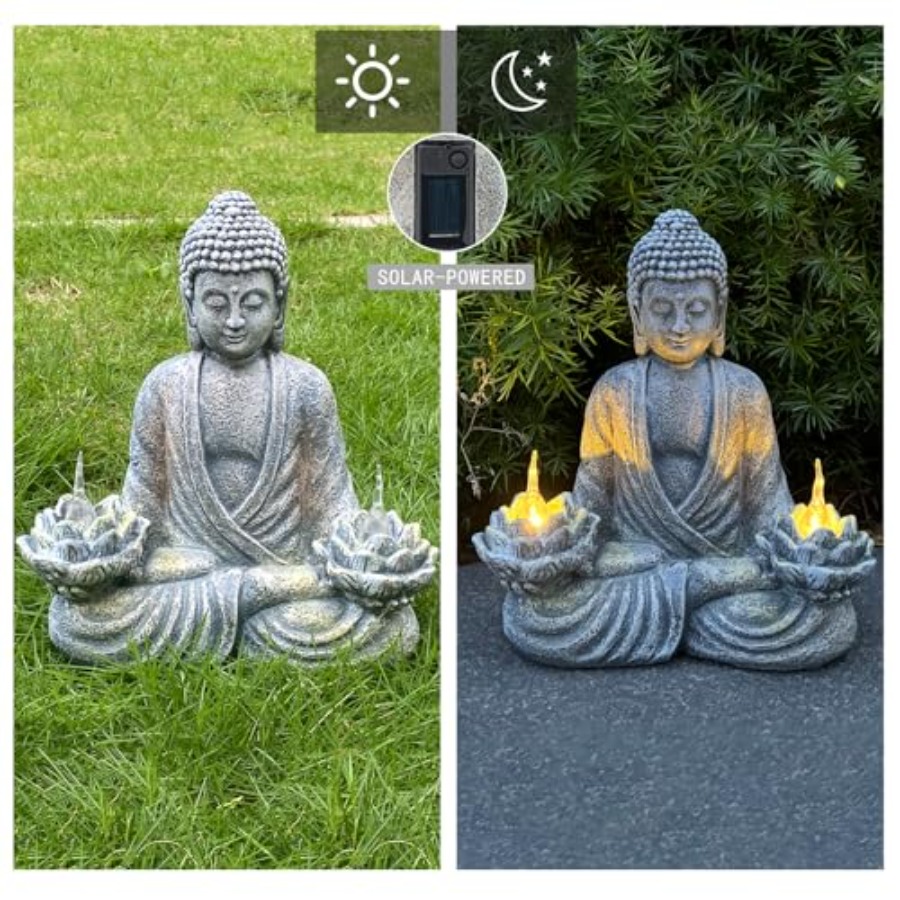 Buddha Statue for Home and Out - Outdoor Zen Lighting ulasan dan harga