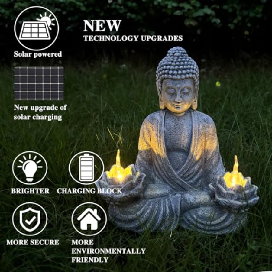 Buddha Statue for Home and Out - Outdoor Zen Lighting ulasan dan harga