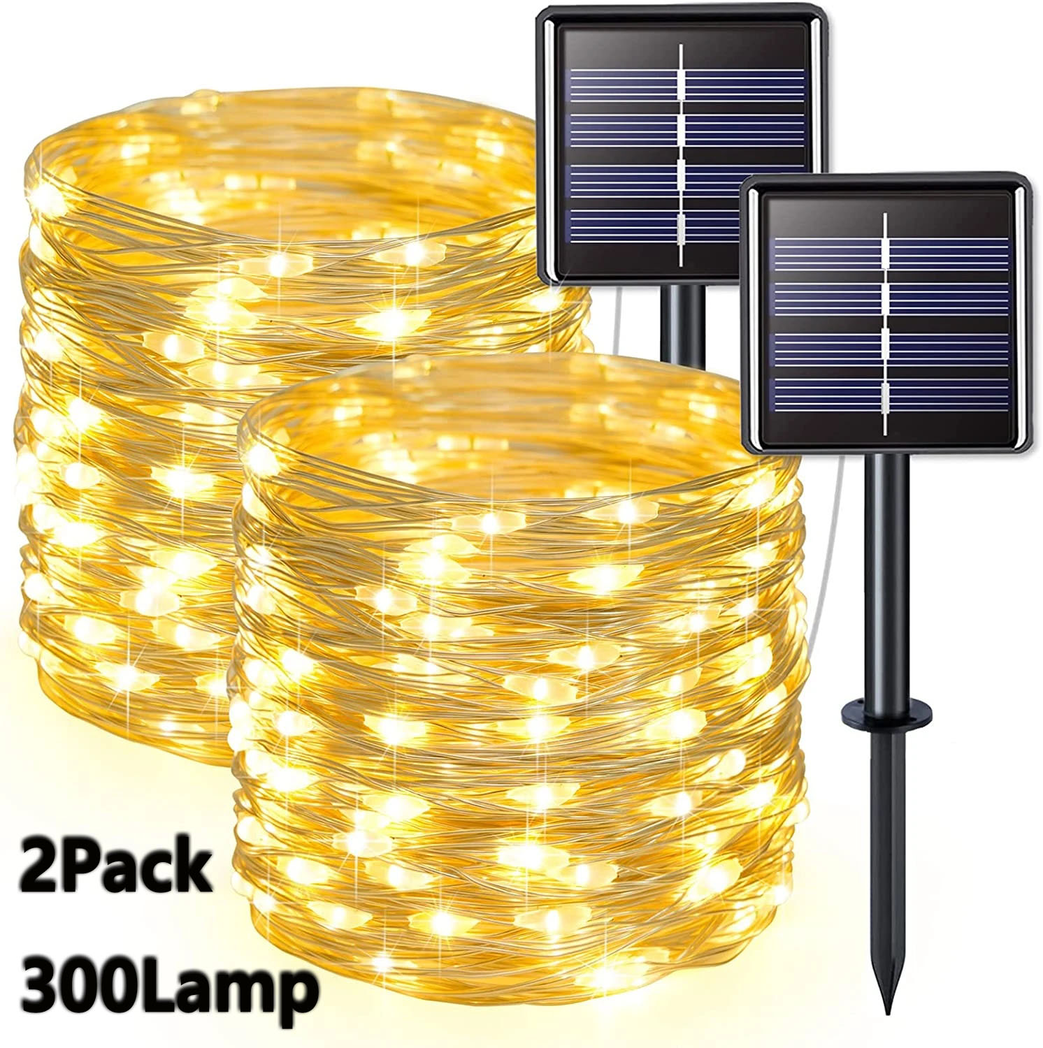2 Pack Solar Fairy Lights 300L - Outdoor Lighting No Wiring ulasan dan harga