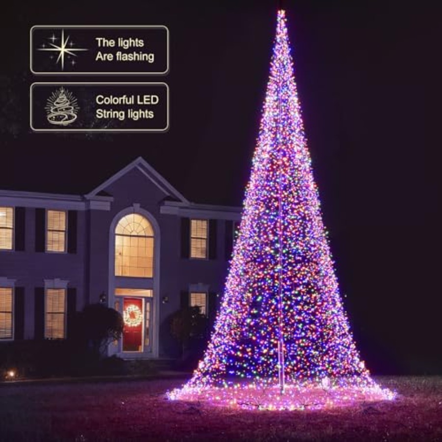 Outdoor Flagpole LED Christmas - Outdoor Lighting Tree ulasan dan harga