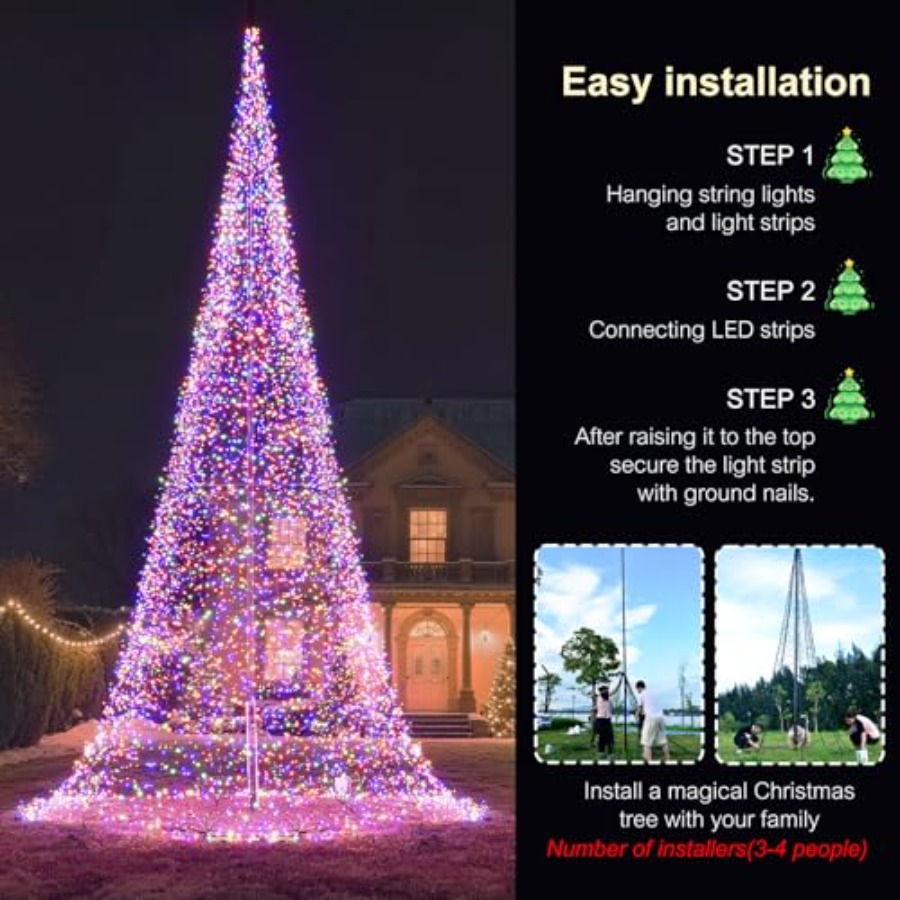 Outdoor Flagpole LED Christmas - Outdoor Lighting Tree ulasan dan harga
