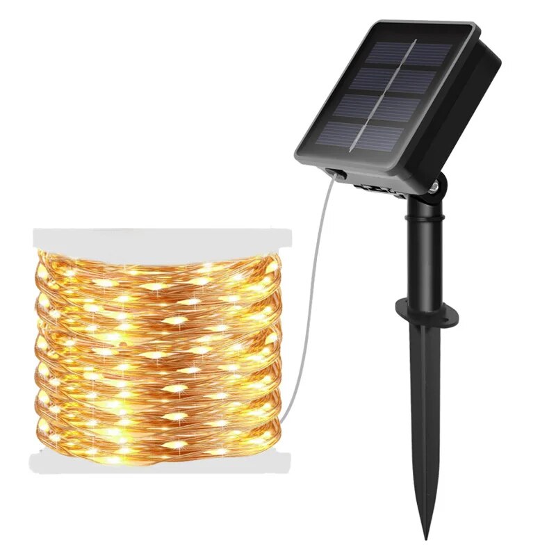 100 LED Solar Fairy Waterproof - Outdoor Lighting No Wiring ulasan dan harga