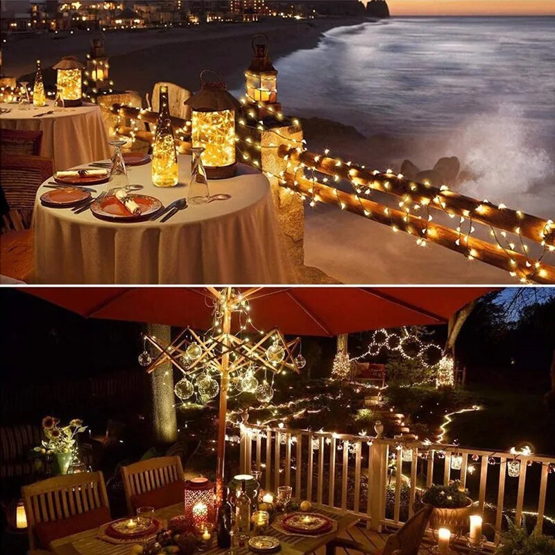 100 LED Solar Fairy Waterproof - Outdoor Lighting No Wiring ulasan dan harga