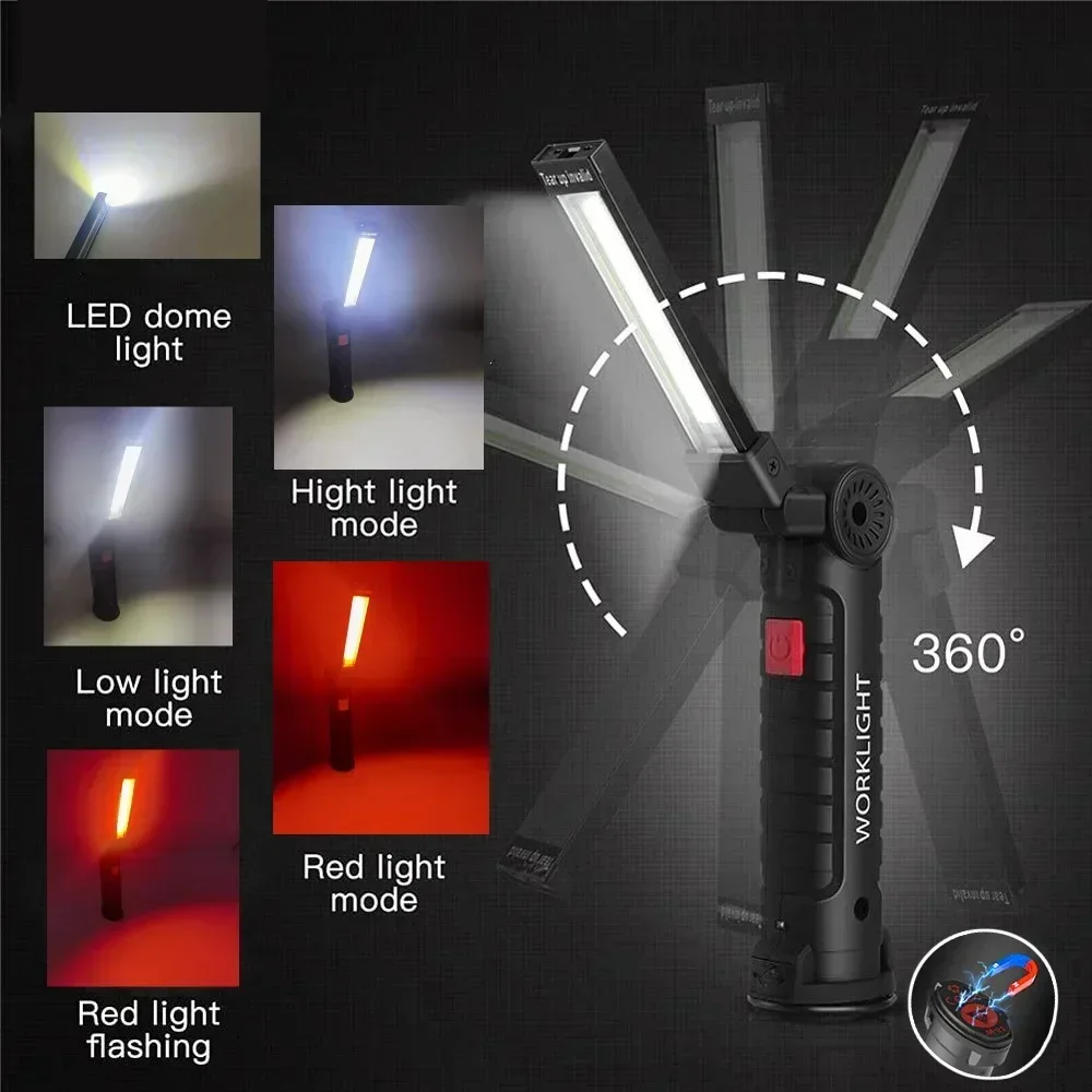 LED COB Flashlight USB Recharg - Outdoor Lighting Bulbs ulasan dan harga