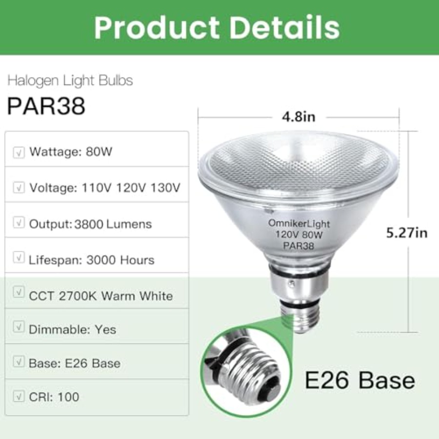 PAR38 Flood Light Bulbs, 80W 1 - Outdoor Lighting Bulbs ulasan dan harga