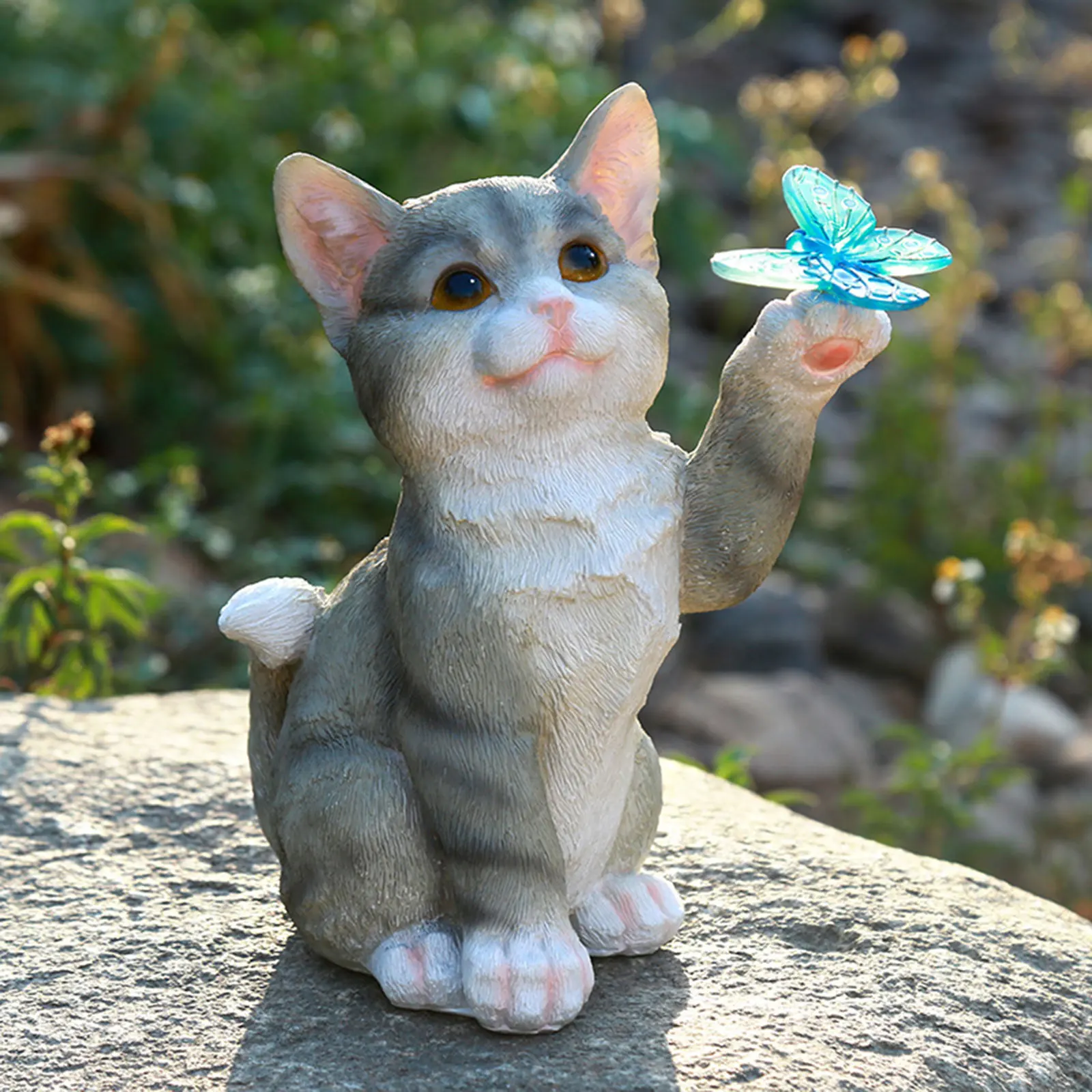 Outdoor Cat Sculpture Figurine - Landscape Spike Light ulasan dan harga
