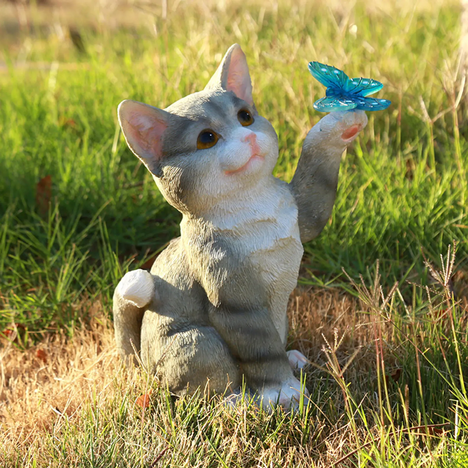 Outdoor Cat Sculpture Figurine - Landscape Spike Light ulasan dan harga