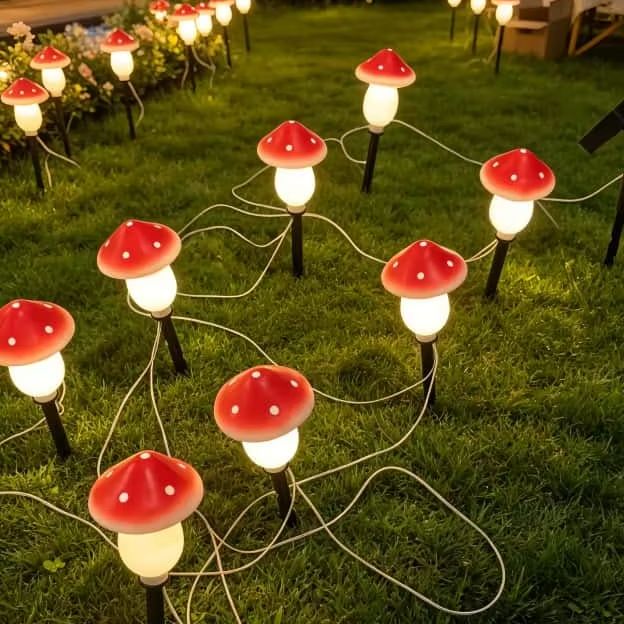 Solar Mushroom String Lights W - Outdoor Lighting Halloween ulasan dan harga