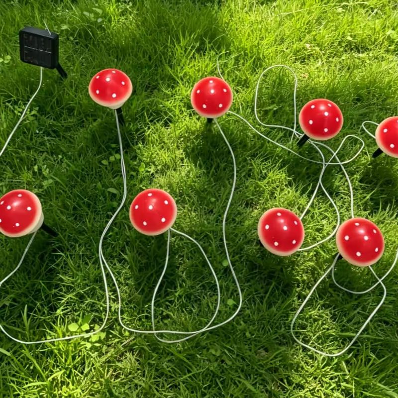 Solar Mushroom String Lights W - Outdoor Lighting Halloween ulasan dan harga